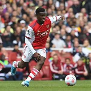 Arsenal's Eddie Nketiah in Action Against Manchester United, Premier League 2021-22 (Emirates Stadium)