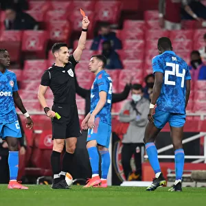 Arsenal's Europa League Clash with Olympiacos Marred by Red Cards: Del Cerro Grande Dishes Out Punishments Amid Empty Emirates Stadium