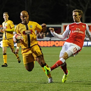Arsenal's Nacho Monreal Faces Off Against Sutton United's Simon Downer in FA Cup Fifth Round Clash