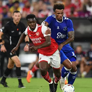 Arsenal's Nketiah Fouls Everton's Gbamin: Pre-Season Clash in Baltimore