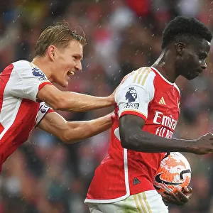 Arsenal's Saka Scores First Goal: Arsenal FC 1-0 Fulham FC (2023-24)