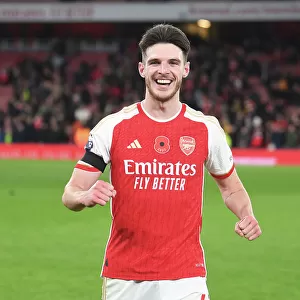 Arsenal's Thrilling Victory Over Burnley: Declan Rice Leads the Celebrations (2023-24 Premier League)