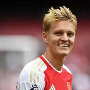Arsenal's Victory: Martin Ødegaard Reacts to Arsenal FC's Win Against Nottingham Forest (2023-24)