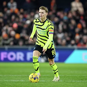 Charging Ahead: Martin Odegaard's Determined Rush in Arsenal's Premier League Victory over Luton Town (2023-24)