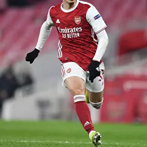Behind Closed Doors: Gabriel Martinelli in UEFA Europa League Action for Arsenal Against Olympiacos