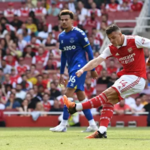 Granit Xhaka: Arsenal's Midfield Maestro in Action against Everton, Premier League 2021-22
