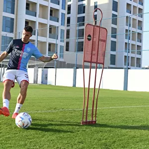 Granit Xhaka Prepares for Arsenal vs AC Milan: Arsenal Football Club's Training Session, Dubai Super Cup 2022