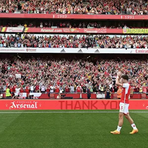 Granit Xhaka's Triumphant Celebration with Arsenal Fans: Premier League Victory at Emirates Stadium