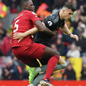 Xhaka vs Konate: Intense Clash Between Liverpool and Arsenal in Premier League Showdown
