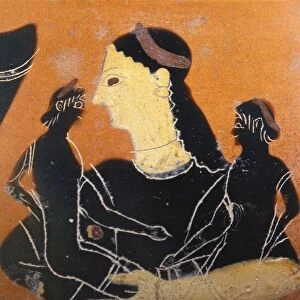 Amphora by Towry Whyte Painter, Detail of Aphrodite holding Himeros and Eros in her arms