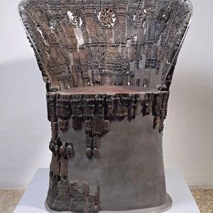 Carved wood throne, from Verucchio (Emilia Romagna region, Italy)