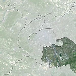 Departement of Val-de-Marne, France, True Colour Satellite Image