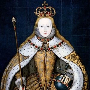 Elizabeth I in coronation robes. Elizabeth I (1533-1603) queen of England from 1558
