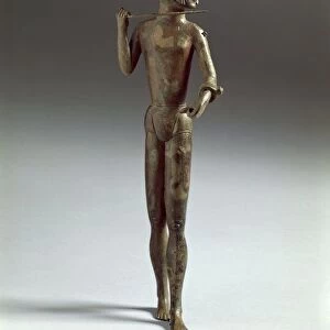 Etruscan civilization, Bronze statuette of warrior, 550 b. c. From Brolio, Val di Chiana, Tuscany region, Italy