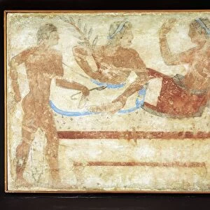 Etruscan civilization, Fresco portraying feast, From Tomb on Hill, Chiusi, Siena Province