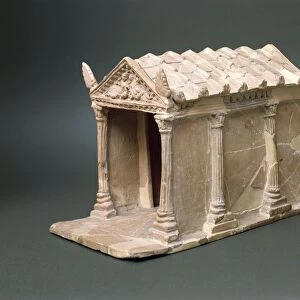 Etruscan civilization, Model of temple in terracotta, From Vulci, Montalto di Castro, Viterbo Province