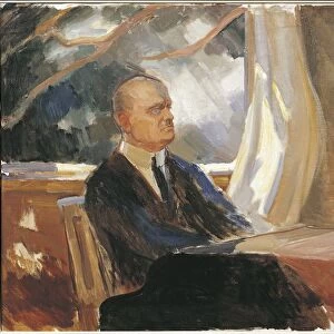 Finland, Turku, Portrait of Jean Christian Julius Sibelius