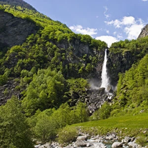 Foroglio, Waterfall, Bavona valley, Canton Ticino, Switzerland
