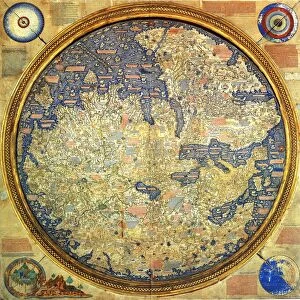 Fra Mauro map (1460). The Fra Mauro Map orientation (South at the top). is considered