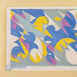 Giacomo Balla (1871-1958), Lines of Space and Speed, 1925-30, drawing for textiles
