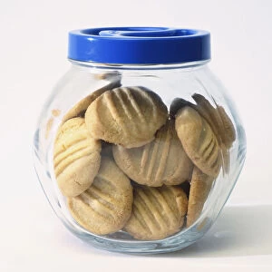 Glass jar full of biscuits