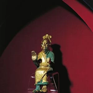 Gold statue of enthroned god El, from Ugarit, Ras-Shamra, Syria