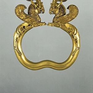 Goldsmithery, Oxus treasure, solid gold bracelet A. D. orned by winged griffins