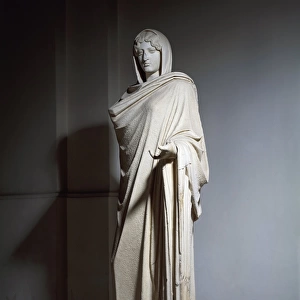 Greek civilization, Aphrodite Sosandra statue by Greek sculpture Kalamis. Copy from Roman times