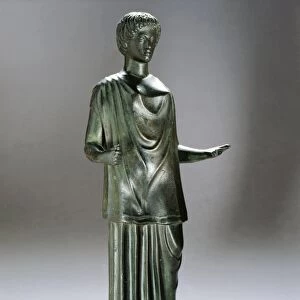 Greek civilization, Bronze statue of Peplophoros (wearing a peplos), From Apollonia, Illyria