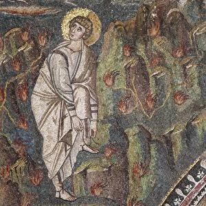 Italy, Emilia Romagna Region, mosaic depicting Moses taking off sandals by burning bush