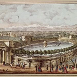 Italy, Milan, Civic Arena, lithography