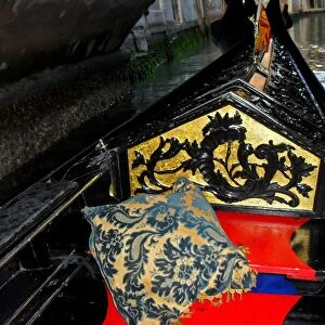 Italy, Venice, Detail of decorated gondola