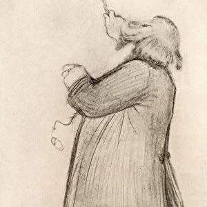 Johannes Brahms (1833-1897) German composer, conducting. From drawing by Willy von Beckerath