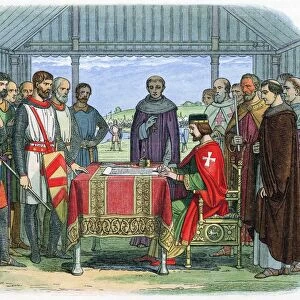 John (1167ja-1216) King of England from 1199. King John signing Magna Carta