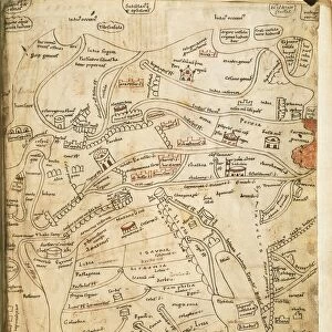 Map of Asia by San Gerolamo, manuscript, 1150