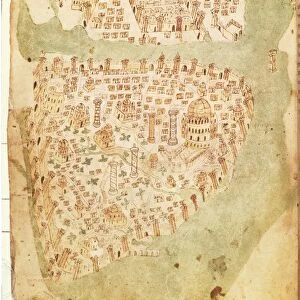 Map of Constantinople by Christopher Buondelmonti, 15th Century