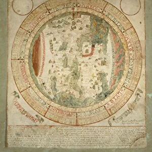 Mappa Mundi, detail representing Venice by Giovanni Leardo, ink and colors on parchment, 1448