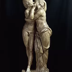 Marble statue of Cupid and Psyche (also known as Eros and Psyche) after a Greek original (from 2nd century B. C. )