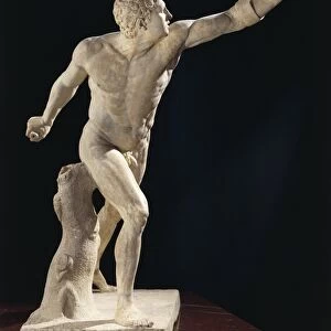 Marble statue of gladiator, known as Borghese warrior, signed by Agasias, son of Dositheos, Ephesian, 100 b. c. from Anzio (Rome province)