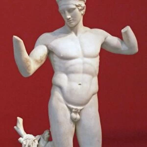 Marble statue of young man, 450-425 BC
