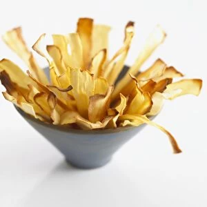 Parsnip crisps in bowl