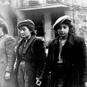 Photo from Jurgen Stroop Report to Heinrich Himmler 1943. Jewish women captured with weapons