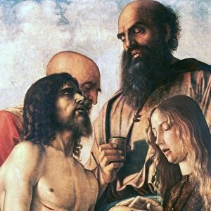 Pieta, oil on panel. Giovanni Bellini (1426-1516) Italian Renaissance painter