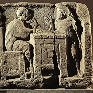 The Pillar of the Tax-Payers, relief depicting a tax payment