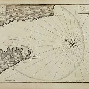Portovenere and the Gulf of La Spezia, Map by Jacques Ayrouard from, Recueil de plusieurs plans des ports et rades de la Mer Mediterranee, Paris, Copper engraving