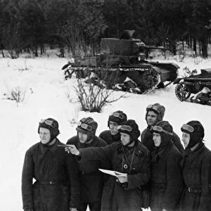 A red army lieutenant a mission to tank drivers during training exercises in the kiev special military district, 1939