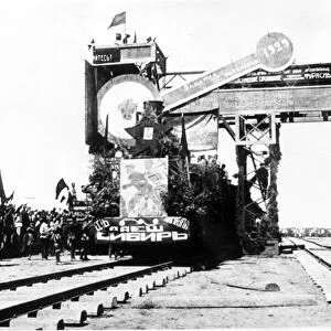 Siberia, 1929, a scene on the turkestan - siberian railway line (turksib), this was the first major construction job of the ussrs railway transport, it linked two of the countrys richest areas - siberia and central asia - by the shortest route, it was finished a year ahead of schedule