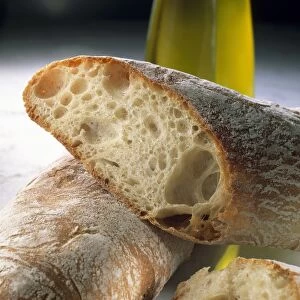 Sliced and whole Italian Ciabatta bread