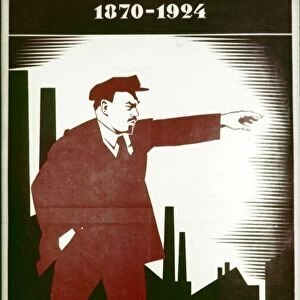 A soviet poster commemorating v, i, lenin by a, strakhov, 1924