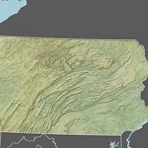 State of Pennsylvania, United States, Relief Map